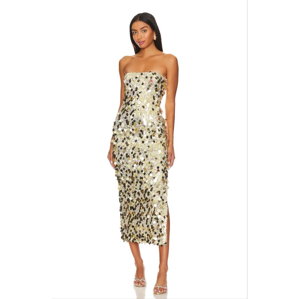 Runaway the Label Gabourne Dress in Gold Size XS $112